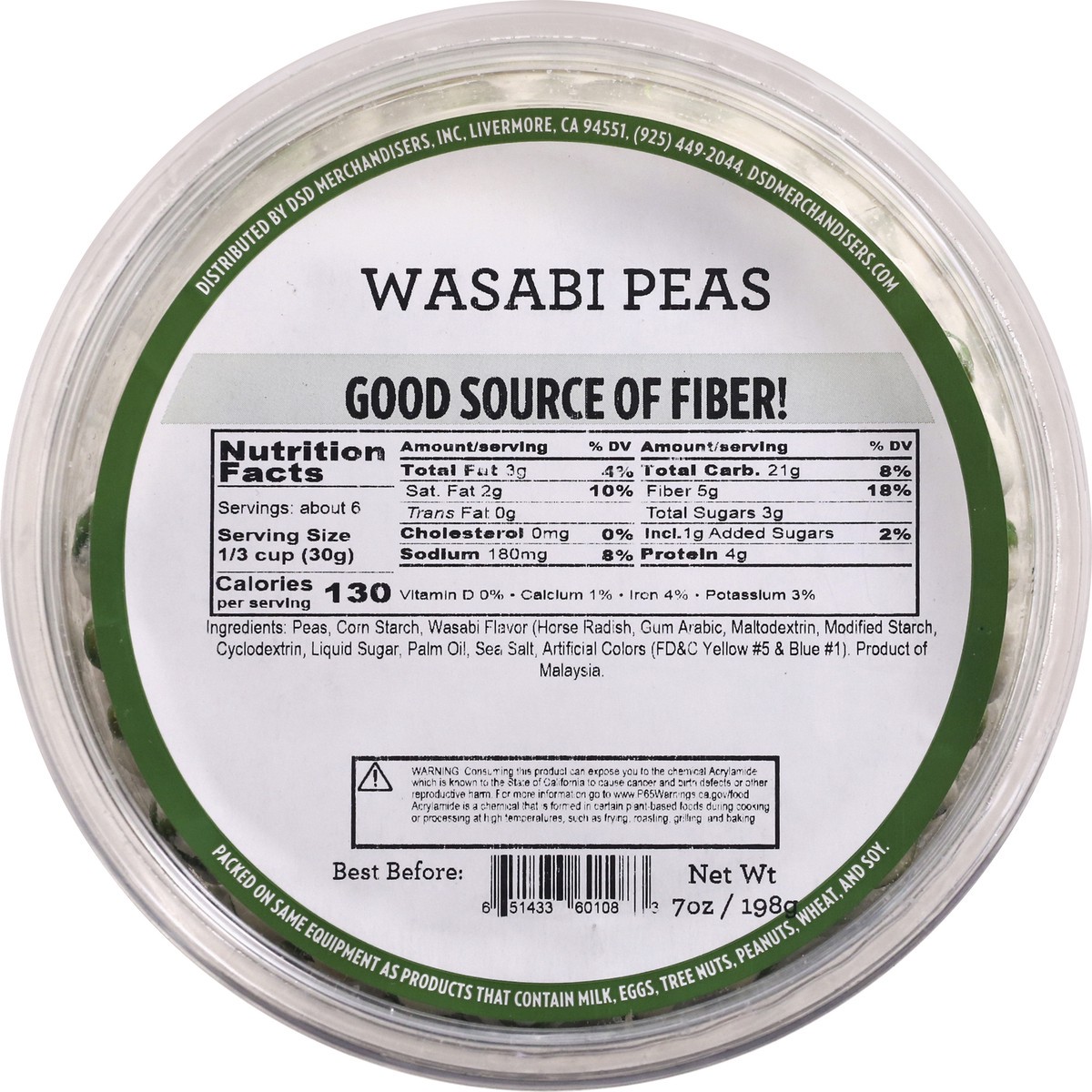 slide 3 of 9, DSD Merchandisers Green Peas Wasabi - 7 OZ, 7 oz