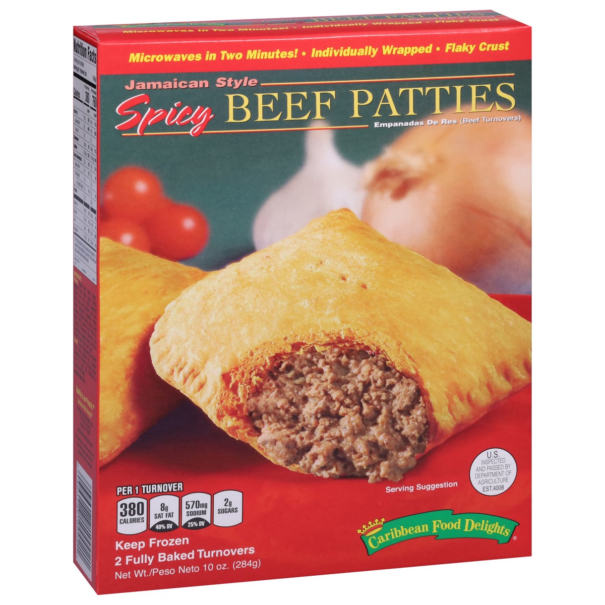 slide 8 of 17, Caribbean Food Delights Jamaican Style Spicy Beef Patties Turnovers 2 ea, 2 ct
