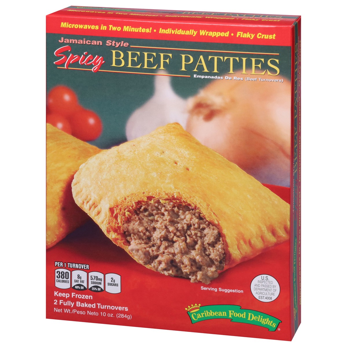 slide 9 of 17, Caribbean Food Delights Jamaican Style Spicy Beef Patties Turnovers 2 ea, 2 ct