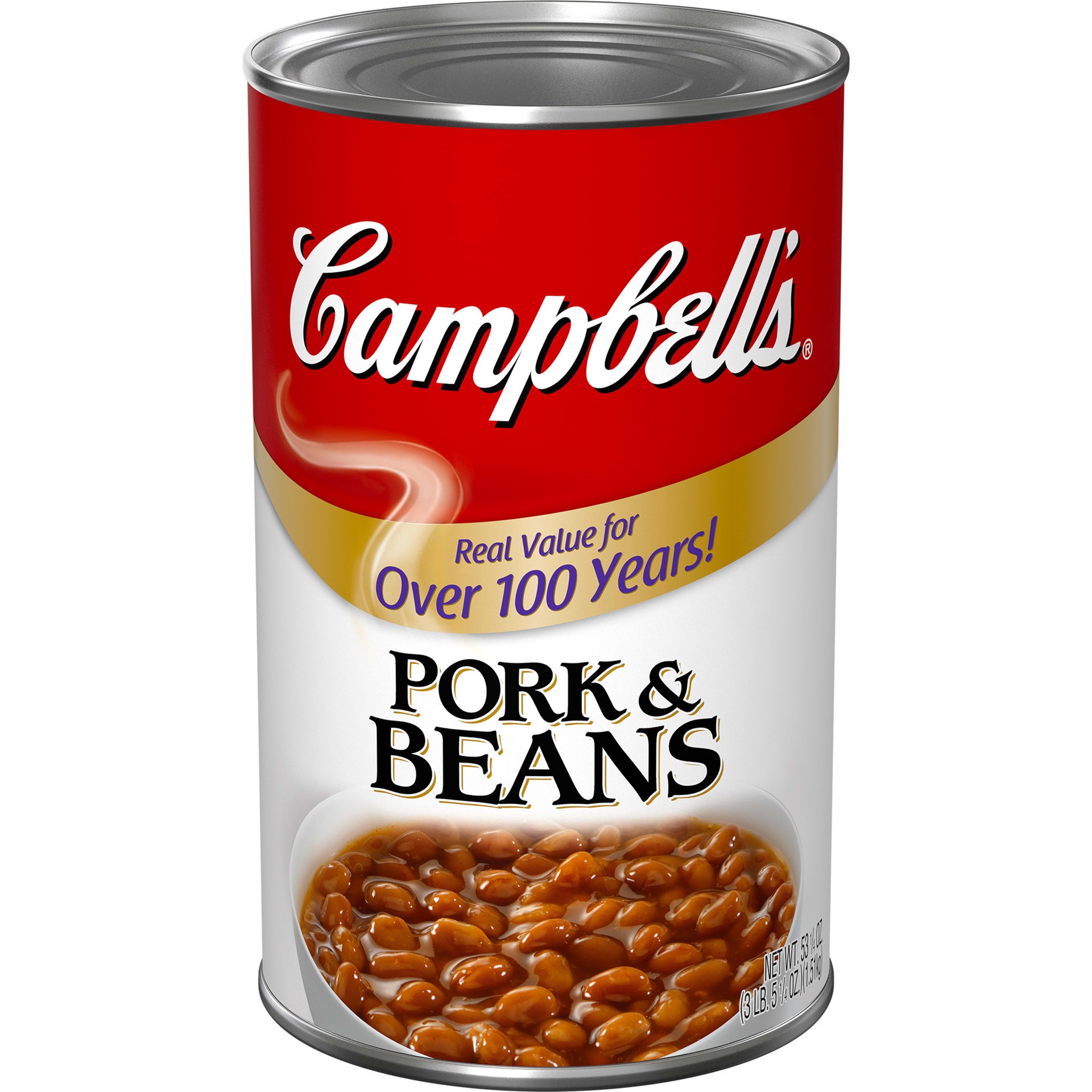 slide 1 of 9, Campbell's Canned Beans, Pork And Beans, 53.25 oz