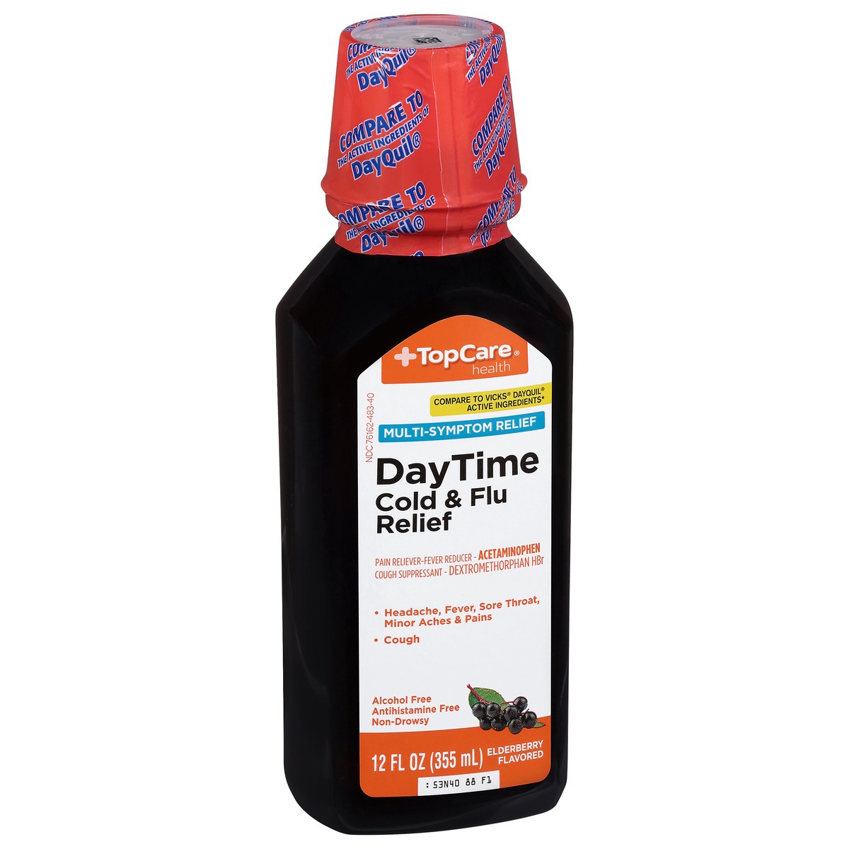 slide 2 of 4, Topcare Sev Cold Flu Day Eldrbry Liqd, 12 oz