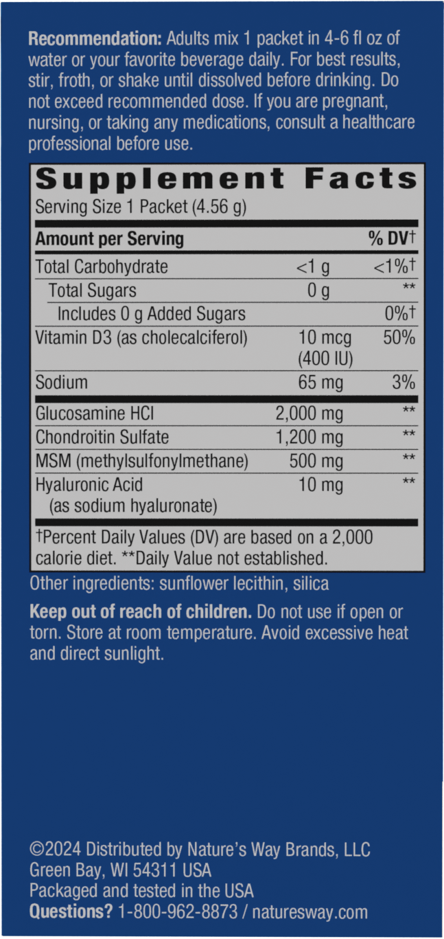 slide 3 of 5, Nature's Way Joint Movement Glucosamine Drink Mix, 20 ct