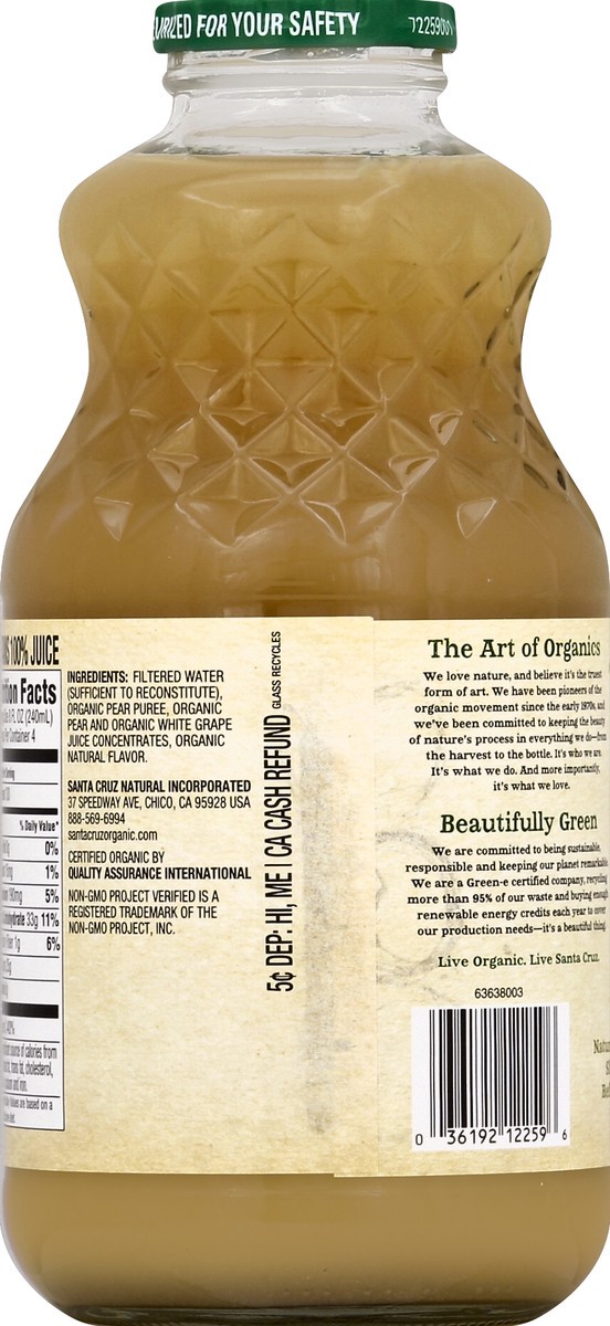 slide 4 of 6, Santa Cruz Organic Santa Cruz Pear Nectar 84% Juice - 32 fl oz, 32 fl oz