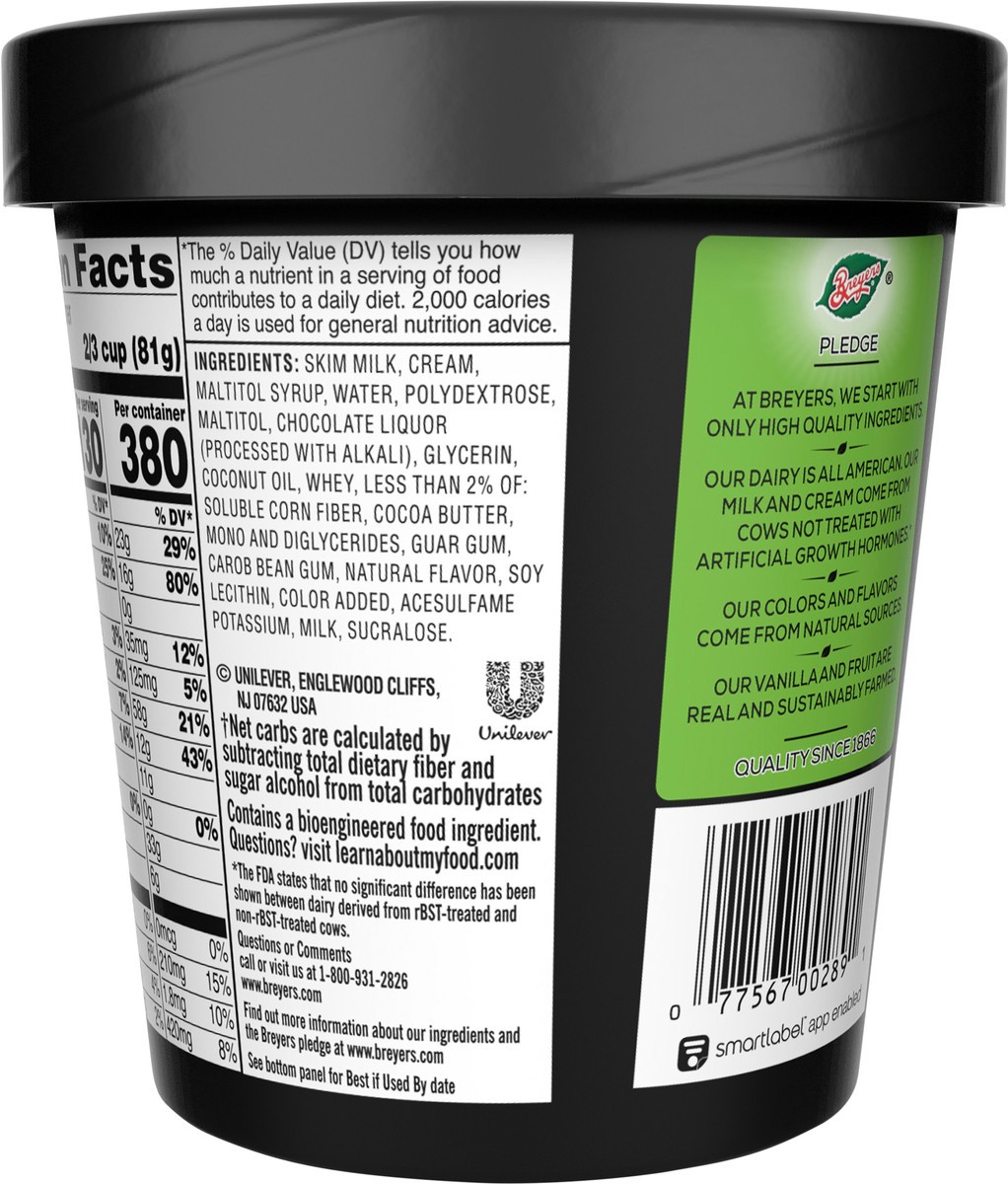 slide 2 of 7, Breyers Carb Smart Mint Chocolate Chip Frozen Dairy Dessert 1 pt, 1 pint