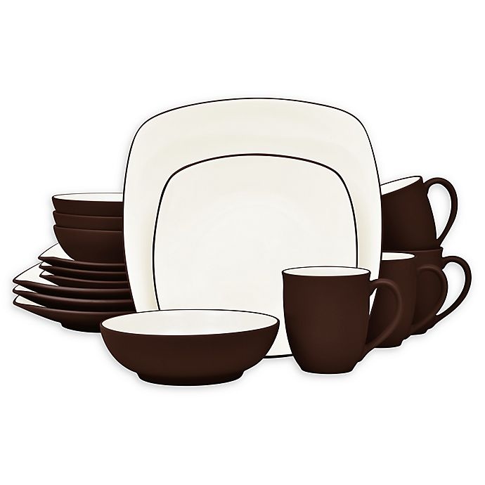 slide 1 of 1, Noritake Colorwave Square Dinnerware Set - Chocolate, 16 ct