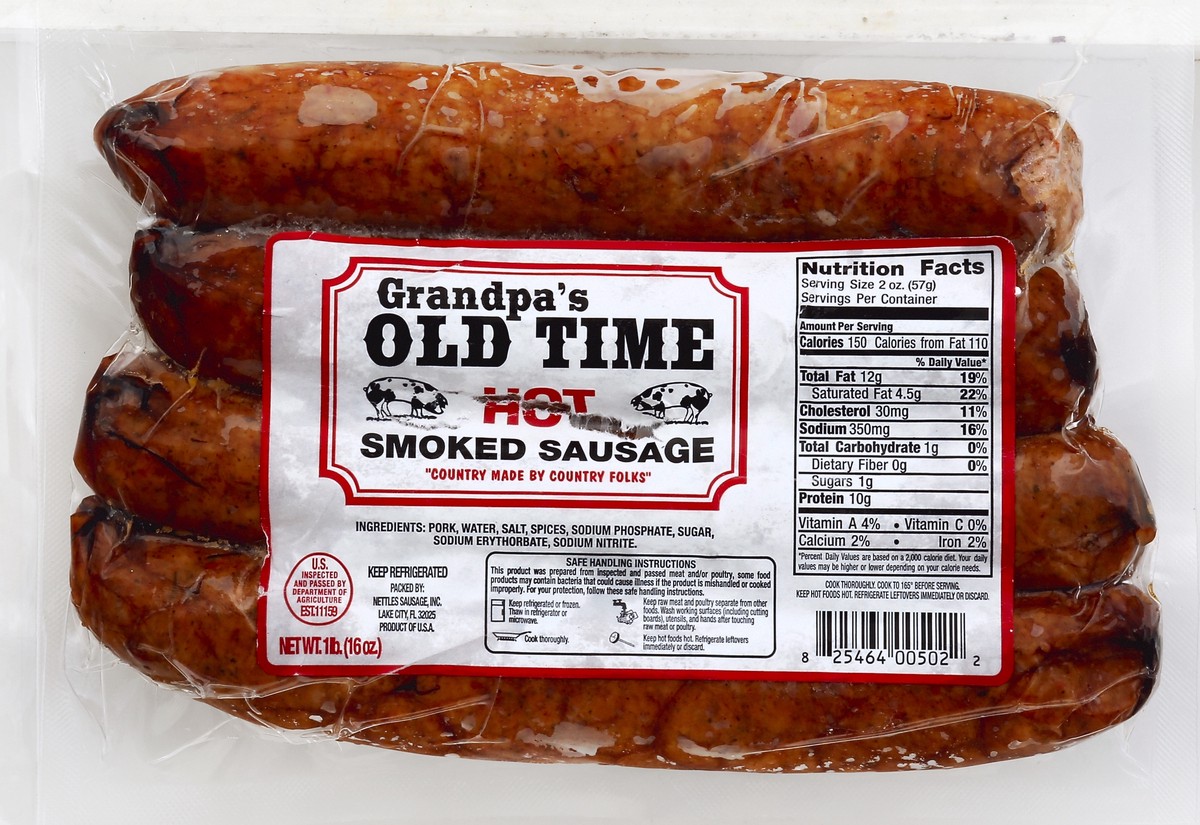 slide 5 of 5, Grandpas Old Time Smoked Sausage 16 oz, 16 oz