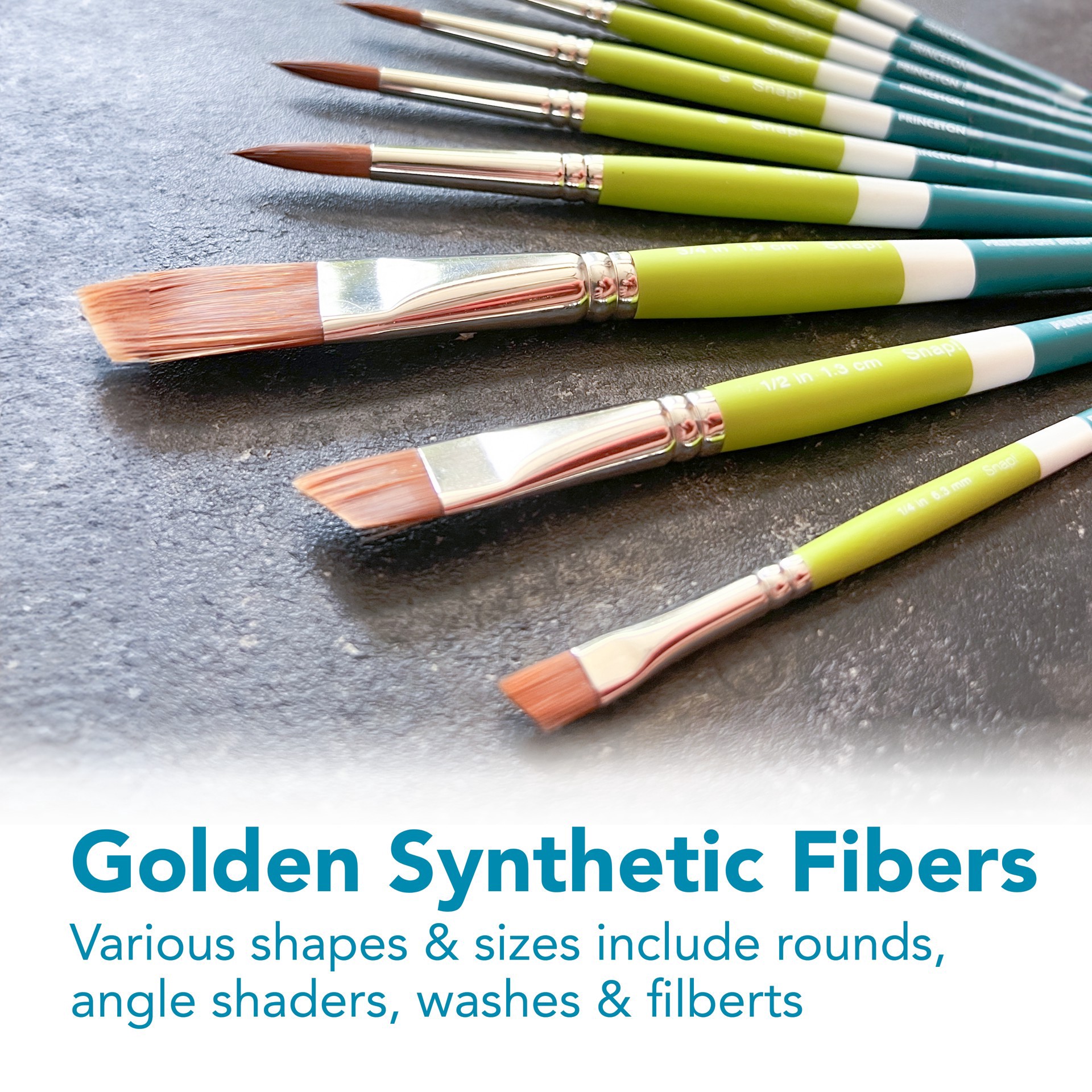 slide 4 of 5, Princeton Art & Brush Co Princeton Snap! Series 9950 Synthetic Short Handle Filbert Brush, series 9950
