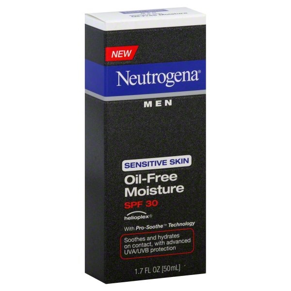 slide 1 of 1, Neutrogena Men Sensitive Skin Oil Free Moisture SPF 30, 1.7 fl oz