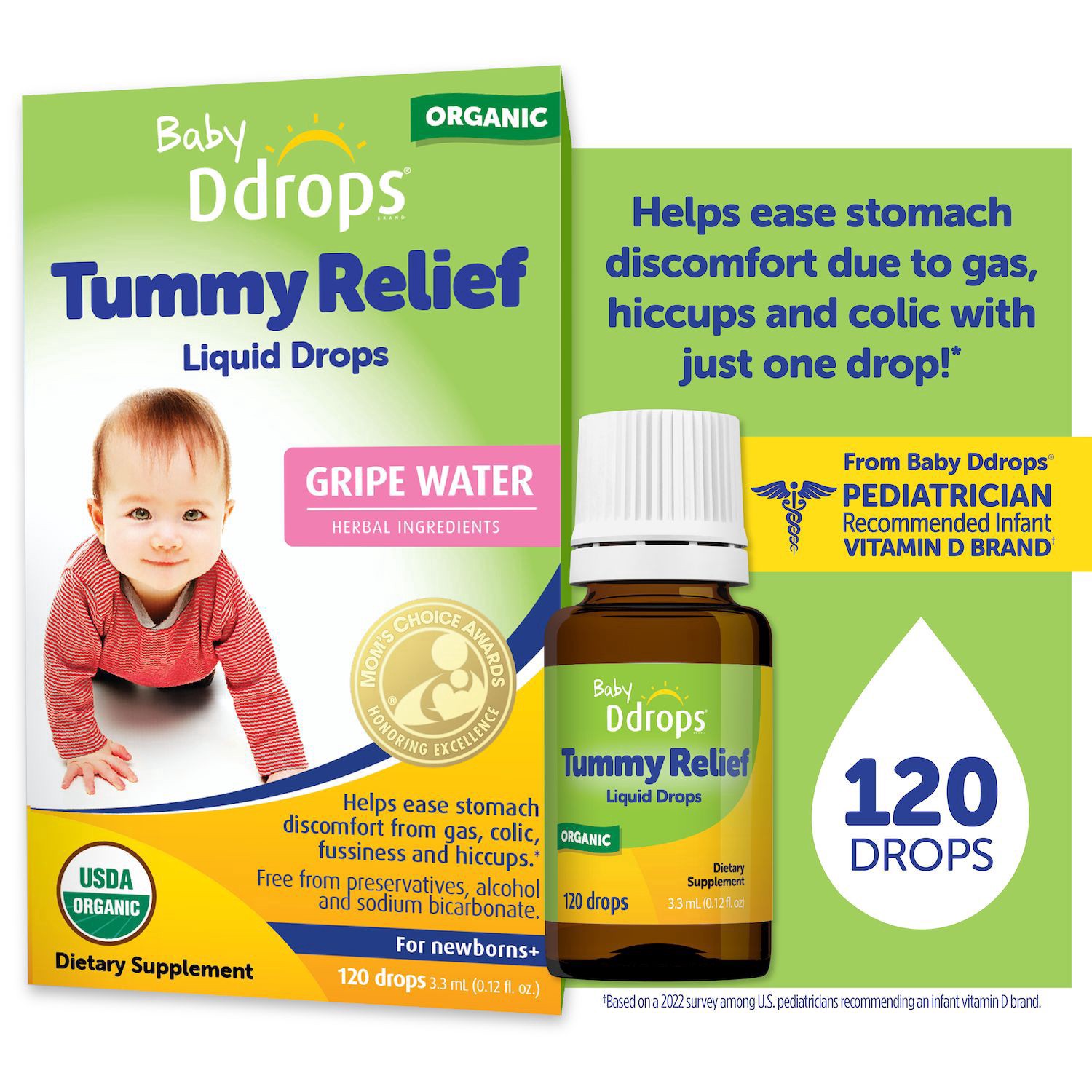 slide 4 of 12, Baby Ddrops Tummy Relief Liquid Drops, 0.12 oz