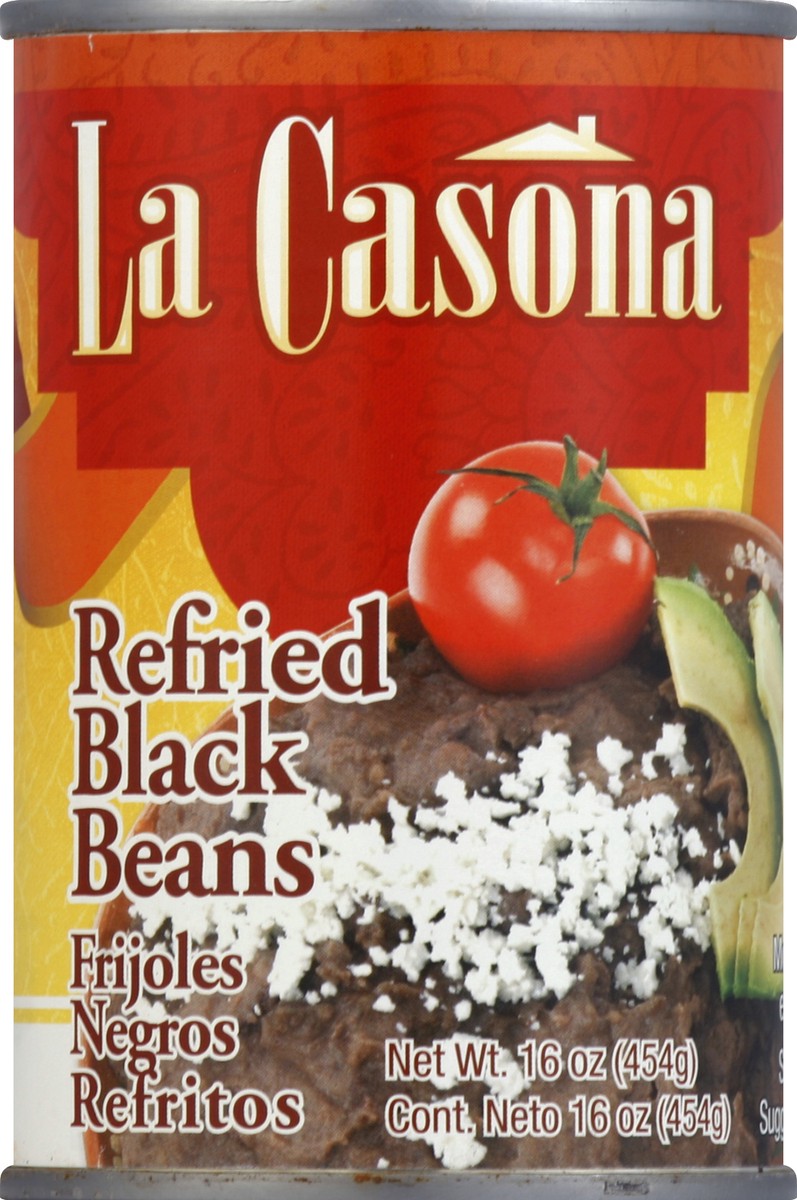 slide 1 of 2, La Casona Refried Black Beans 16 oz, 16 oz