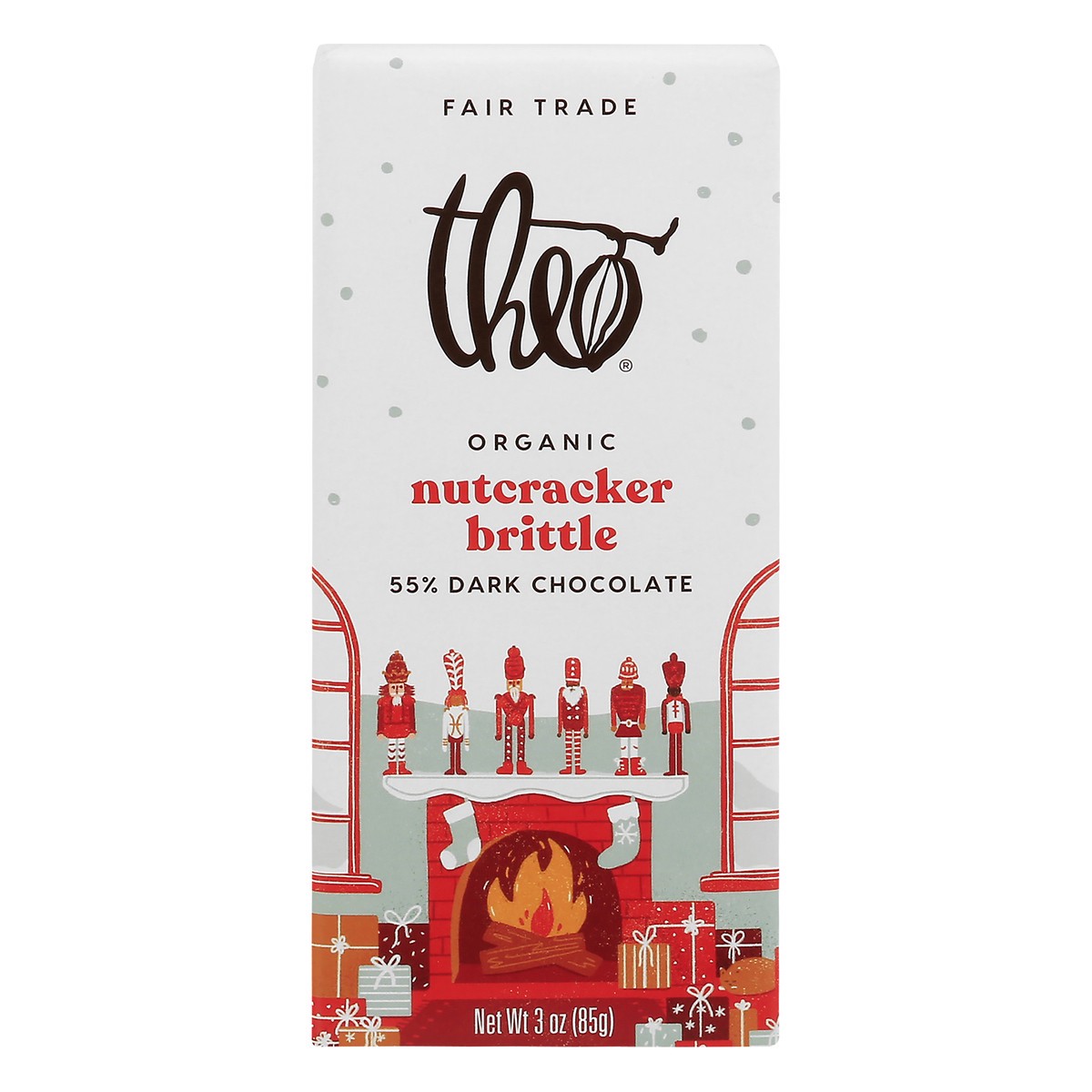 slide 1 of 9, Theo Organic Fair Trade Nutcracker Toffee Dark Chocolate, 3 oz