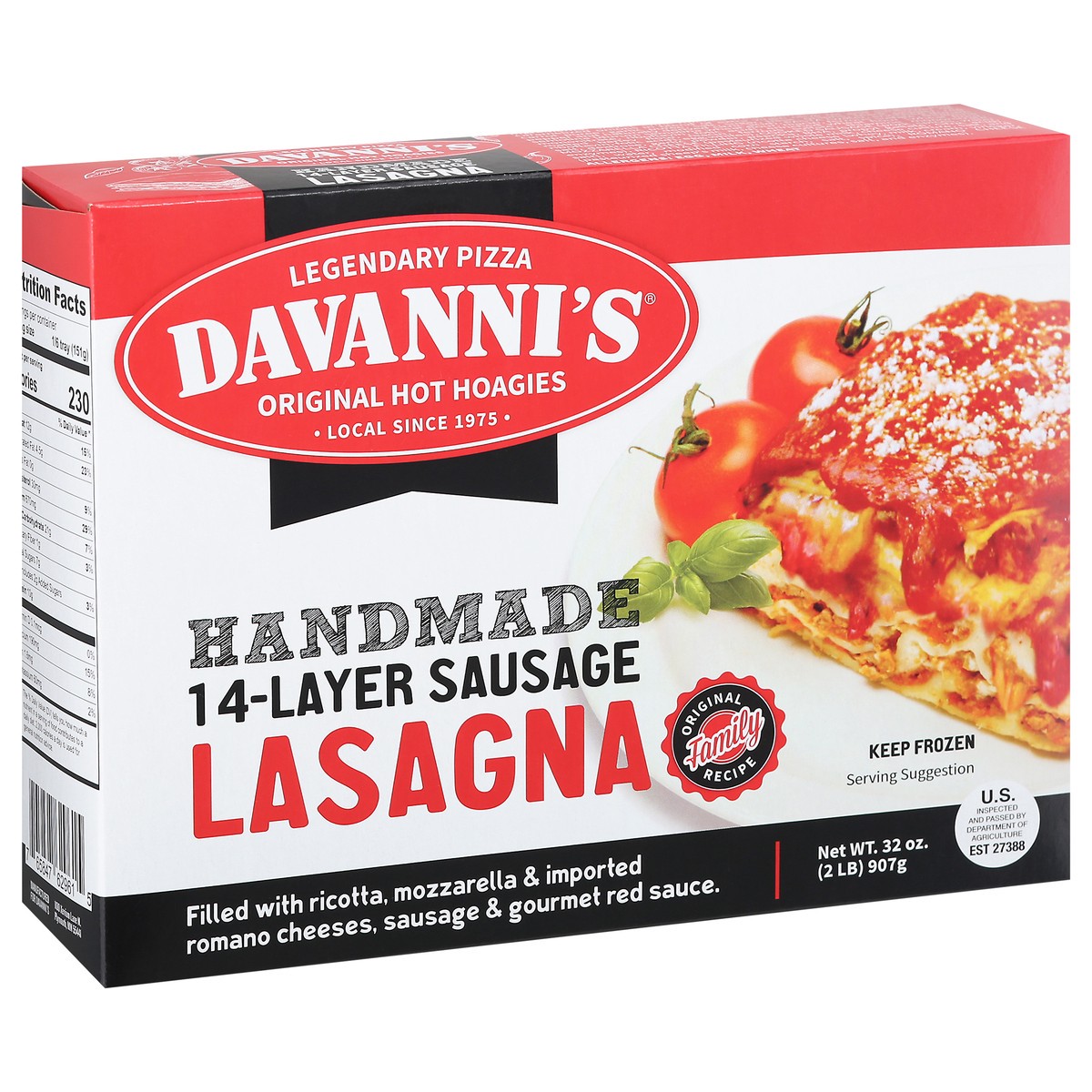 slide 12 of 12, Davanni's Handmade 14-Layer Sausage Lasagna 32 oz, 