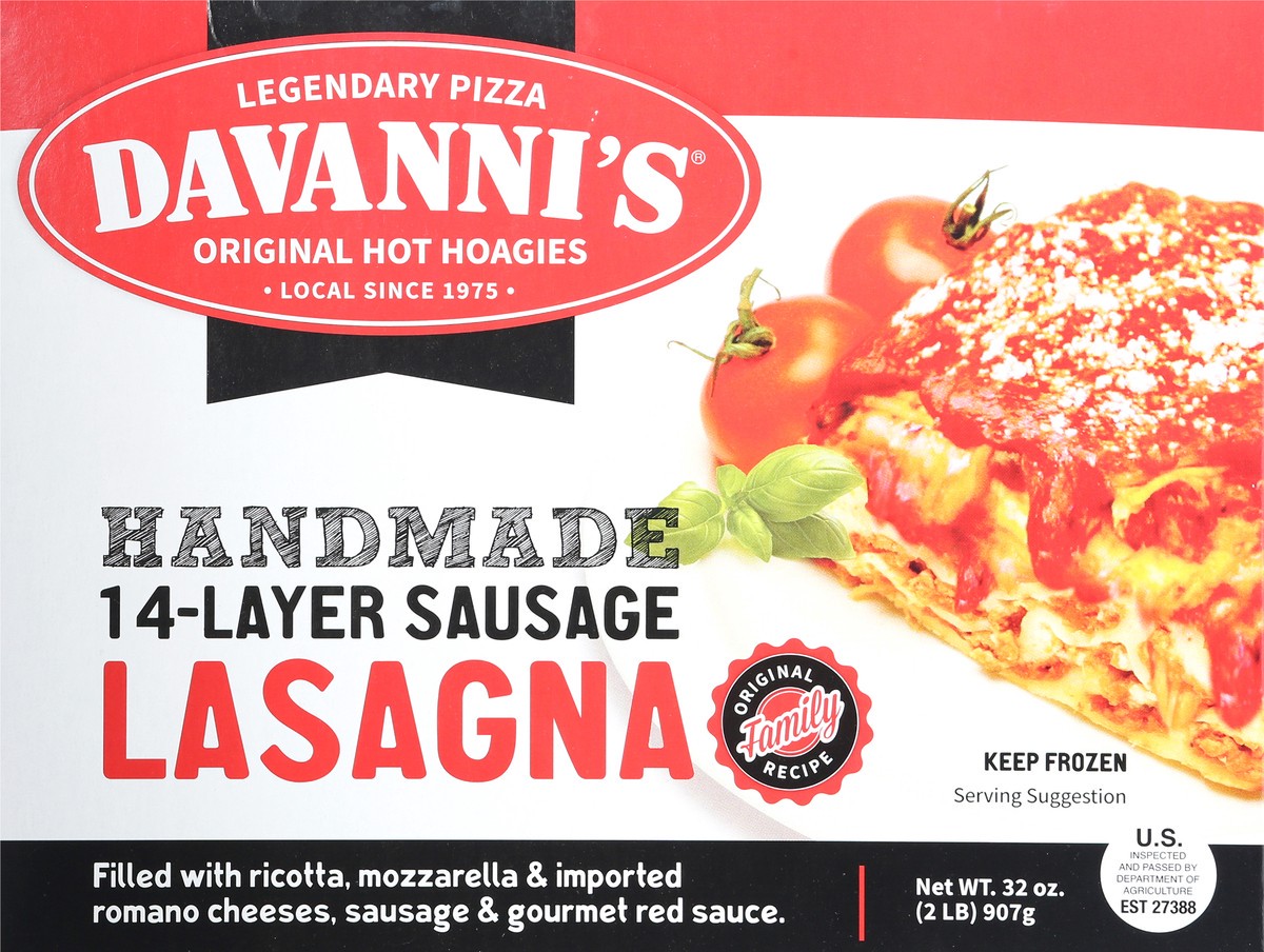 slide 5 of 12, Davanni's Handmade 14-Layer Sausage Lasagna 32 oz, 