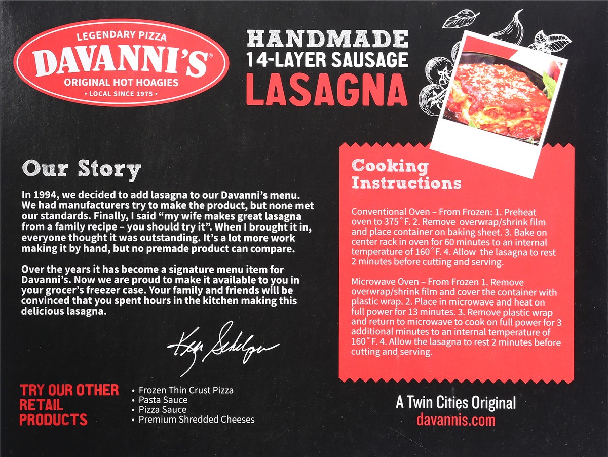slide 10 of 12, Davanni's Handmade 14-Layer Sausage Lasagna 32 oz, 