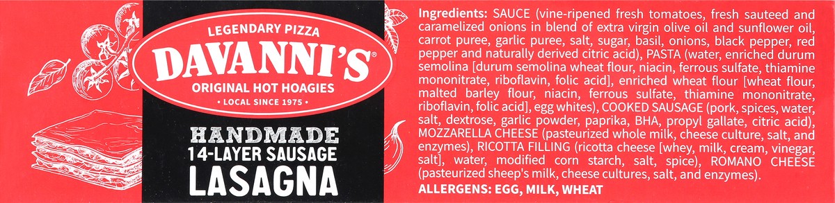slide 11 of 12, Davanni's Handmade 14-Layer Sausage Lasagna 32 oz, 
