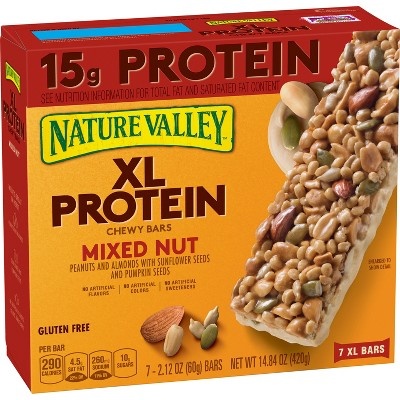 slide 1 of 1, Nature Valley Mixed Nut Xl Protein Chewy Bars, 14.84 oz