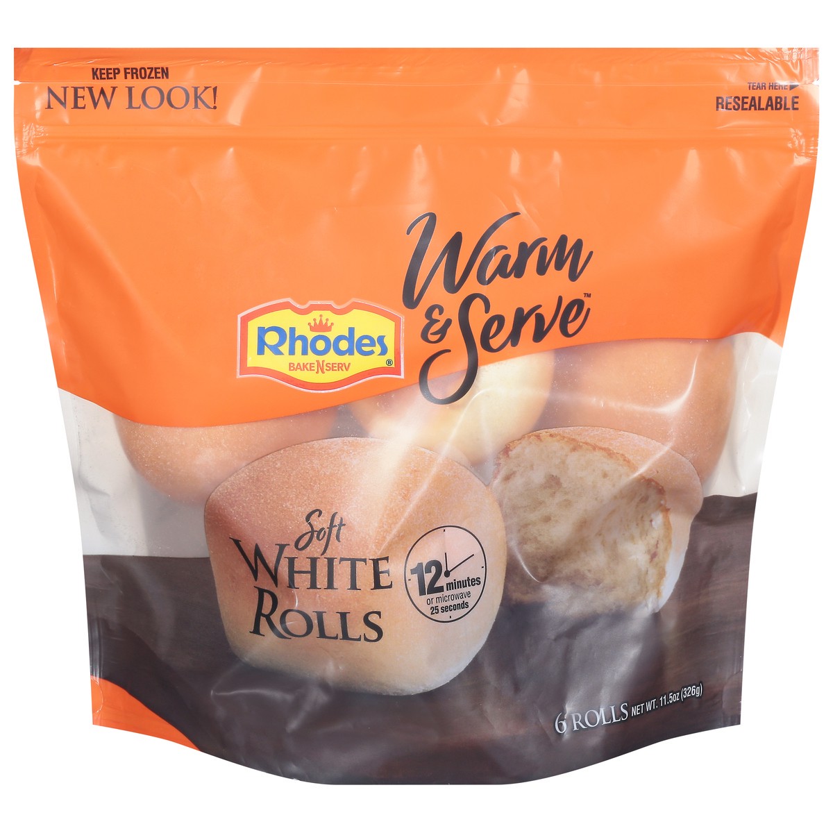 slide 11 of 11, Rhodes Bake-N-Serv Warm-N-Serv Soft Yeast White Rolls 6 ct Bag, 11.4 oz