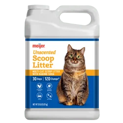 Meijer Scoopable Cat Litter With Baking Soda, Unscented, 20 Lb