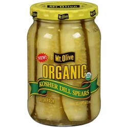 Mt. Olive Organic Kosher Dill Pickle Spears - 16 fl oz