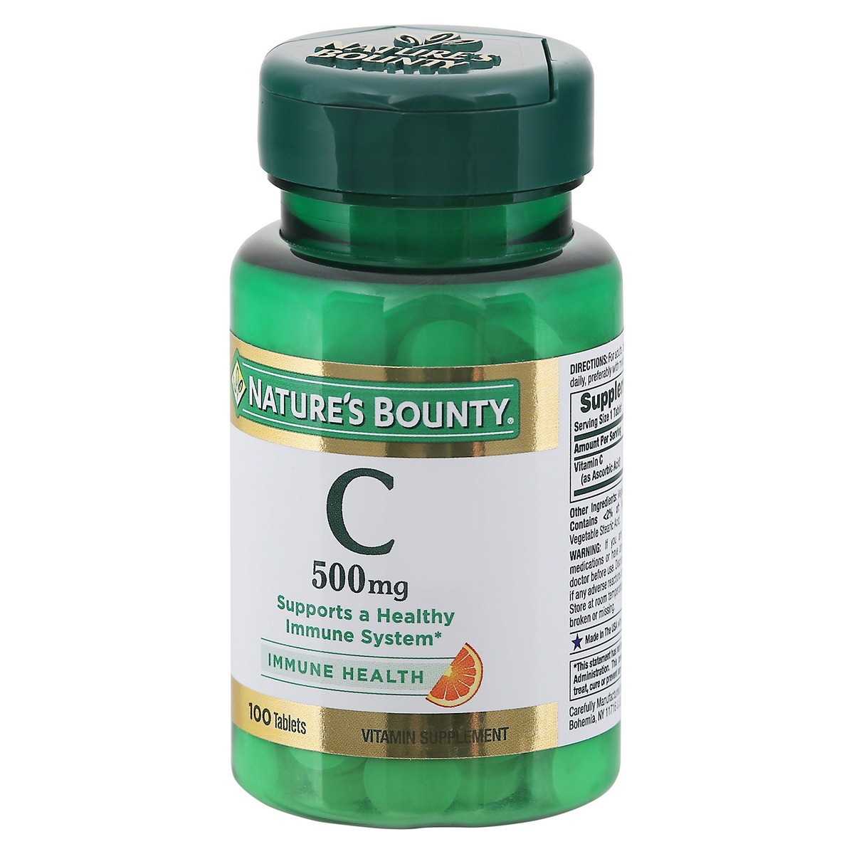 slide 3 of 9, Nature's Bounty 500mg Immune Health Vitamin C 100 Tablets, 100 ct