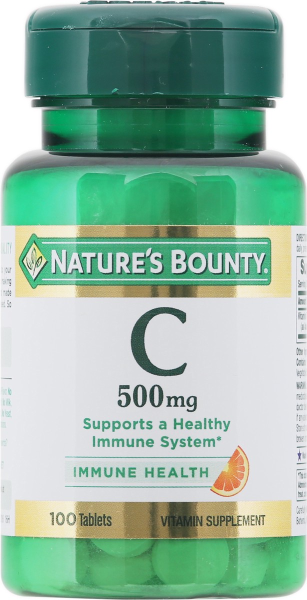 slide 6 of 9, Nature's Bounty 500mg Immune Health Vitamin C 100 Tablets, 100 ct