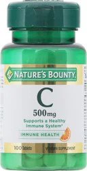 Nature's Bounty Pure Vitamin C Immune Support Tablets, 500 Mg