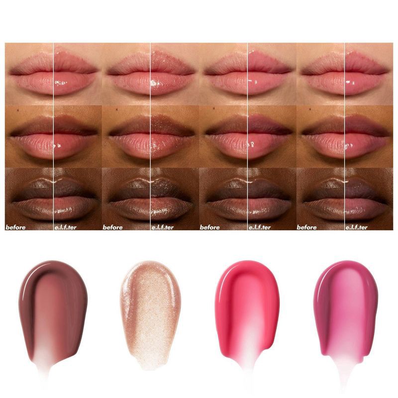slide 6 of 9, E.l.f. Glow Reviver Glow Reviver Plumping Lip Oil Kit, 4 ct