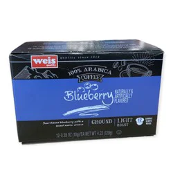 Weis Quality Blueberry Light Roast 100% Arabica Coffee 12 Pods