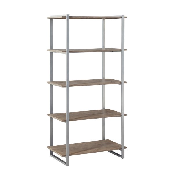 slide 3 of 10, Realspace Trezza 60"H 4-Shelf Bookcase, Light Oak, 1 ct