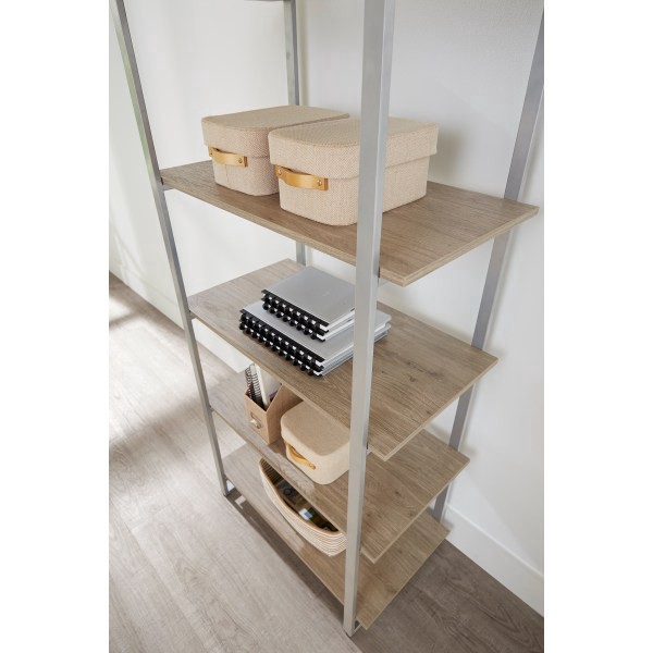 slide 7 of 10, Realspace Trezza 60"H 4-Shelf Bookcase, Light Oak, 1 ct