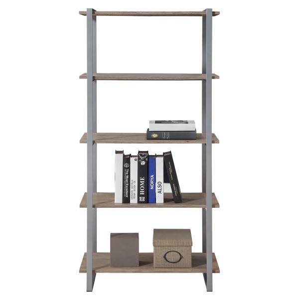 slide 9 of 10, Realspace Trezza 60"H 4-Shelf Bookcase, Light Oak, 1 ct