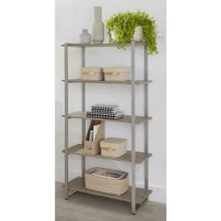 Realspace Trezza 60"H 4-Shelf Bookcase, Light Oak