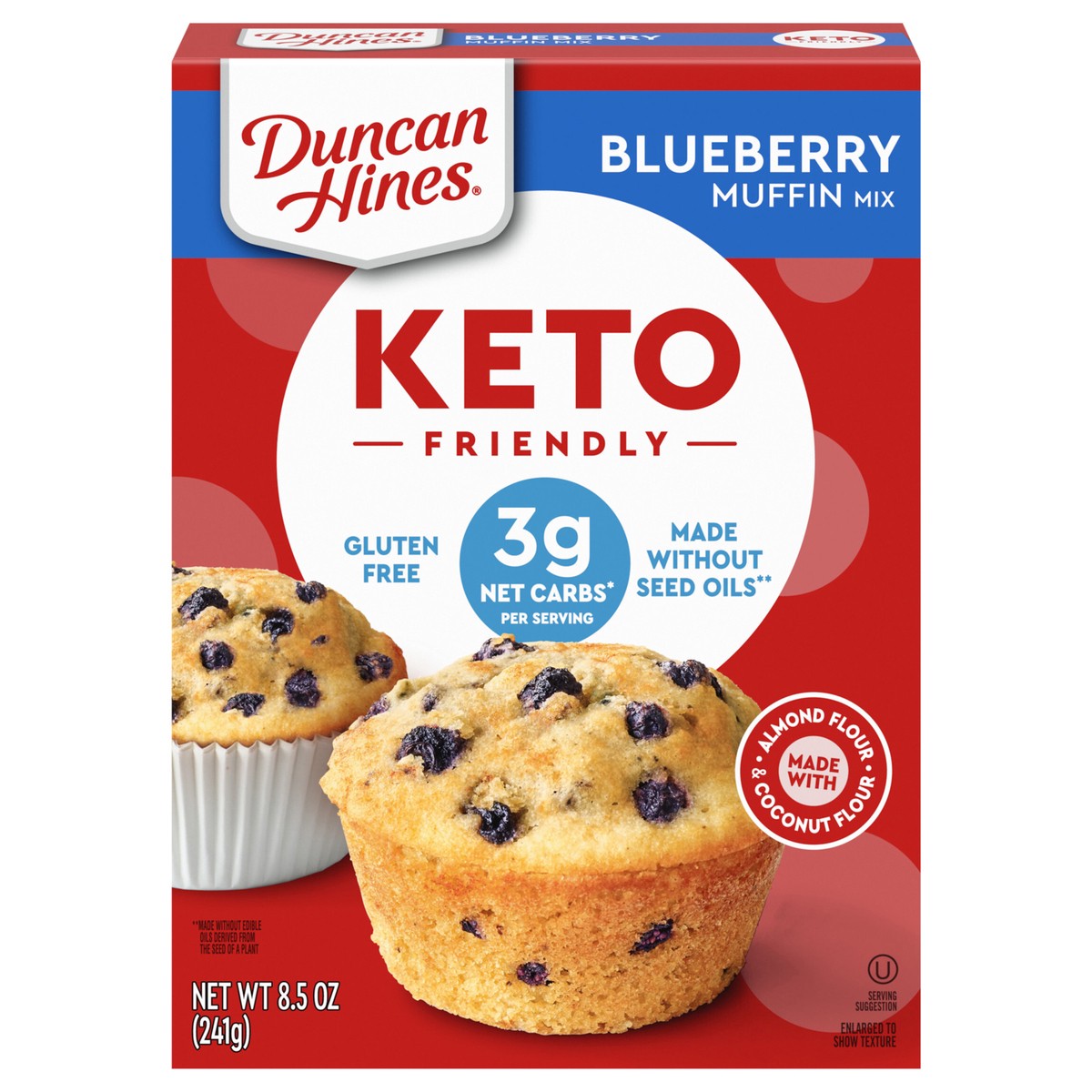 slide 1 of 5, Duncan Hines Keto Friendly Blueberry Muffin Mix, 8.5 oz., 8.5 oz