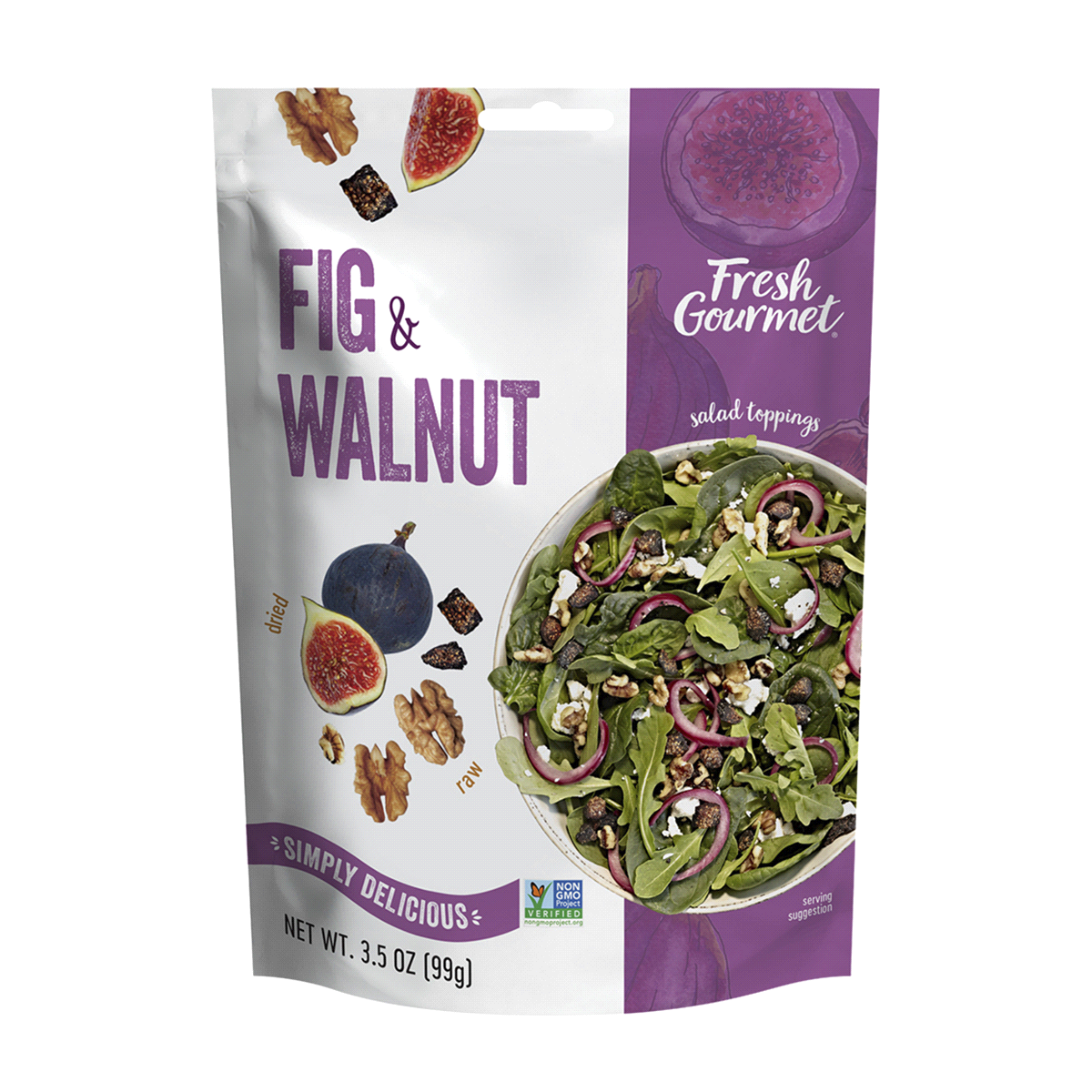 slide 1 of 1, Fresh Gourmet Fig & Walnut Salad Toppings, 3.5 oz