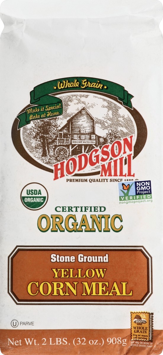 slide 5 of 5, Hodgson Mill Organic Wheat Free Yellow Corn Meal, 2 lb