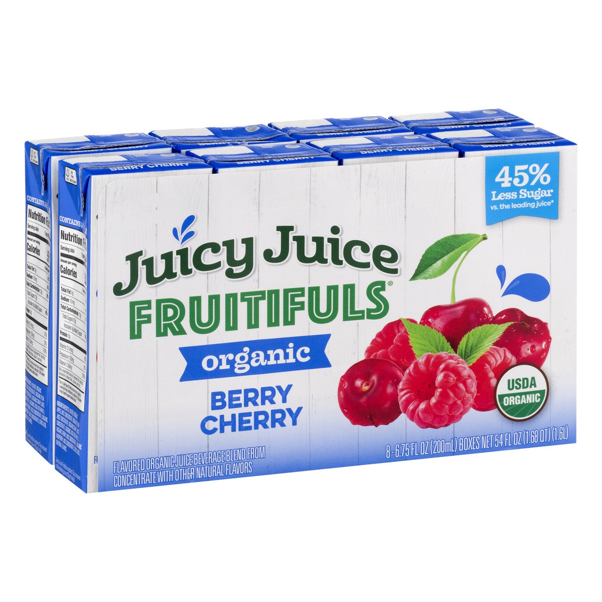 slide 7 of 10, Juicy Juice Berry Cherry Fruitifuls - 54 fl oz, 8 ct; 6.75 oz