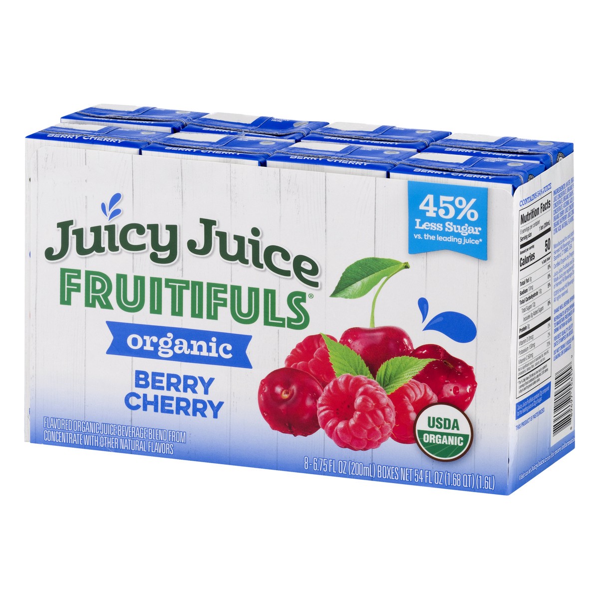 slide 6 of 10, Juicy Juice Berry Cherry Fruitifuls - 54 fl oz, 8 ct; 6.75 oz