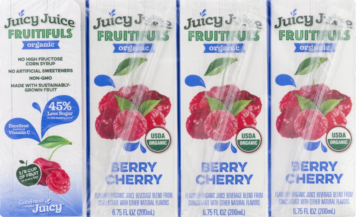 slide 5 of 10, Juicy Juice Berry Cherry Fruitifuls - 54 fl oz, 8 ct; 6.75 oz