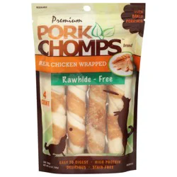 Pork Chomps Rawhide-Free Real Chicken Wrapped Dog Treat 4 Each