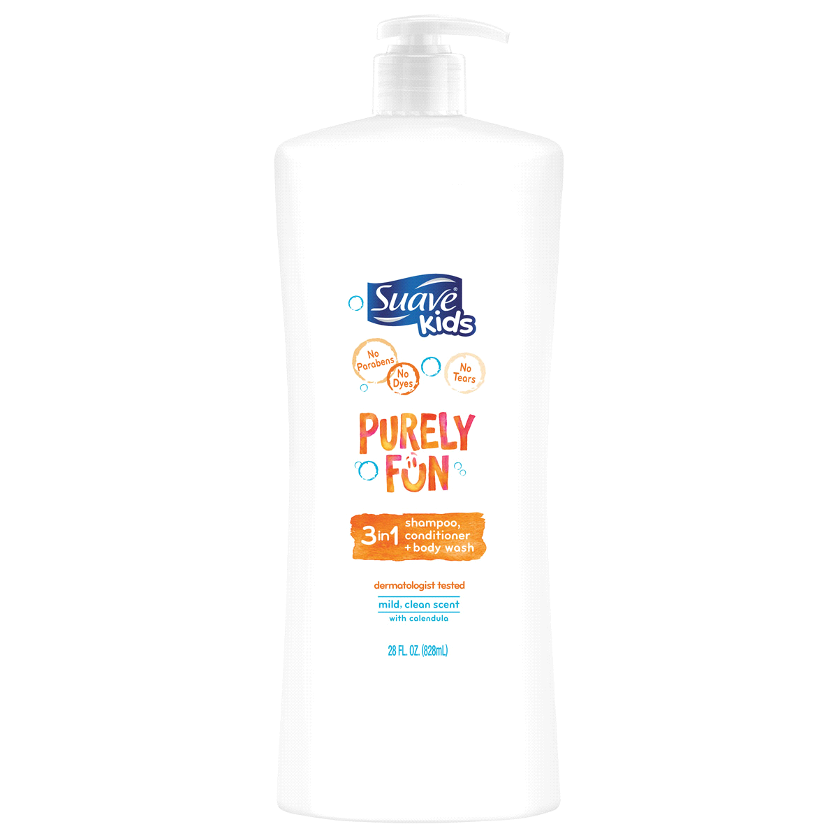 slide 2 of 4, Suave Kids Purely Fun 3in1 Shampoo, Conditioner + Body Wash, 28 oz