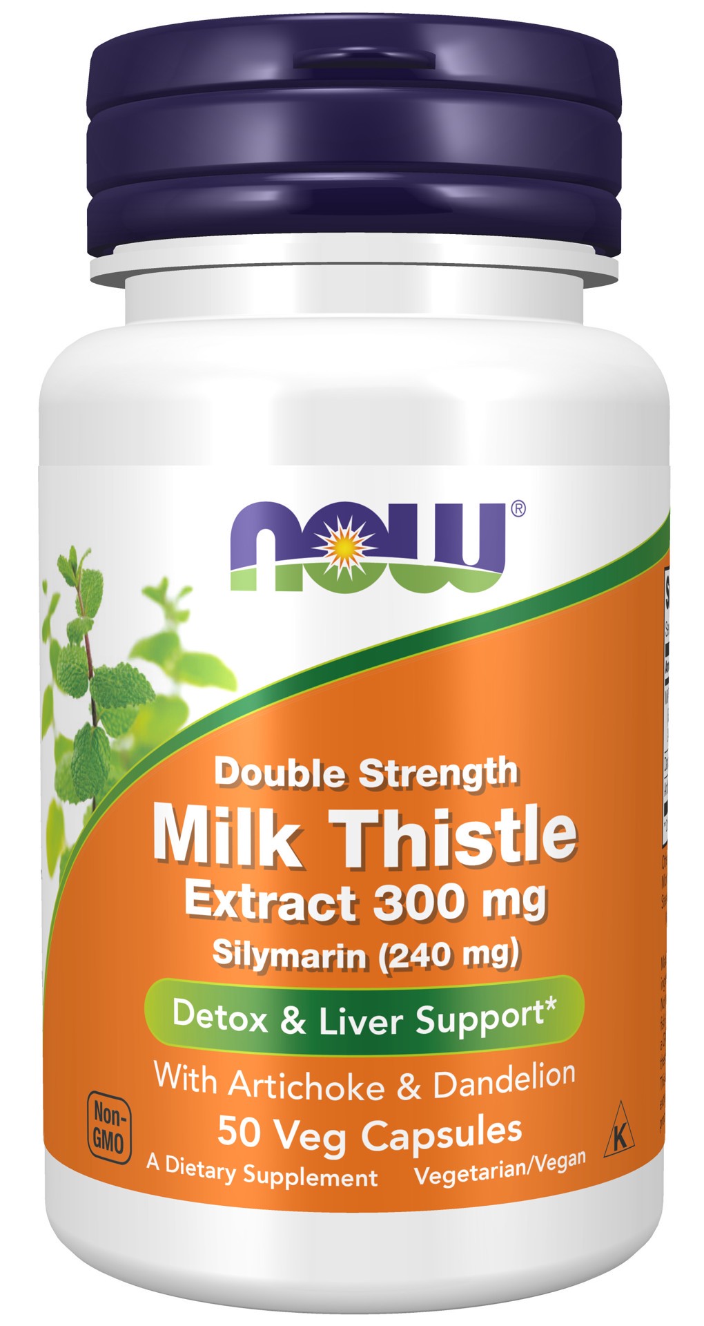 slide 1 of 4, NOW Milk Thistle, Double Strength 300 mg - 50 Veg Capsules, 50 ct