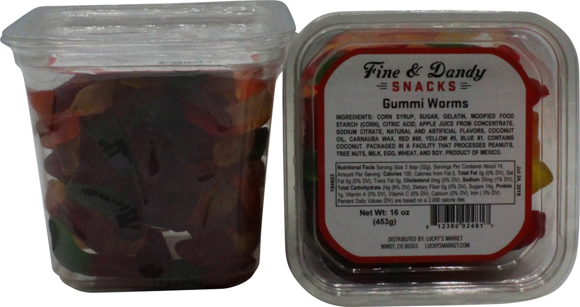 slide 1 of 1, Hot Rod Snacks Gummi Worms, 16 oz