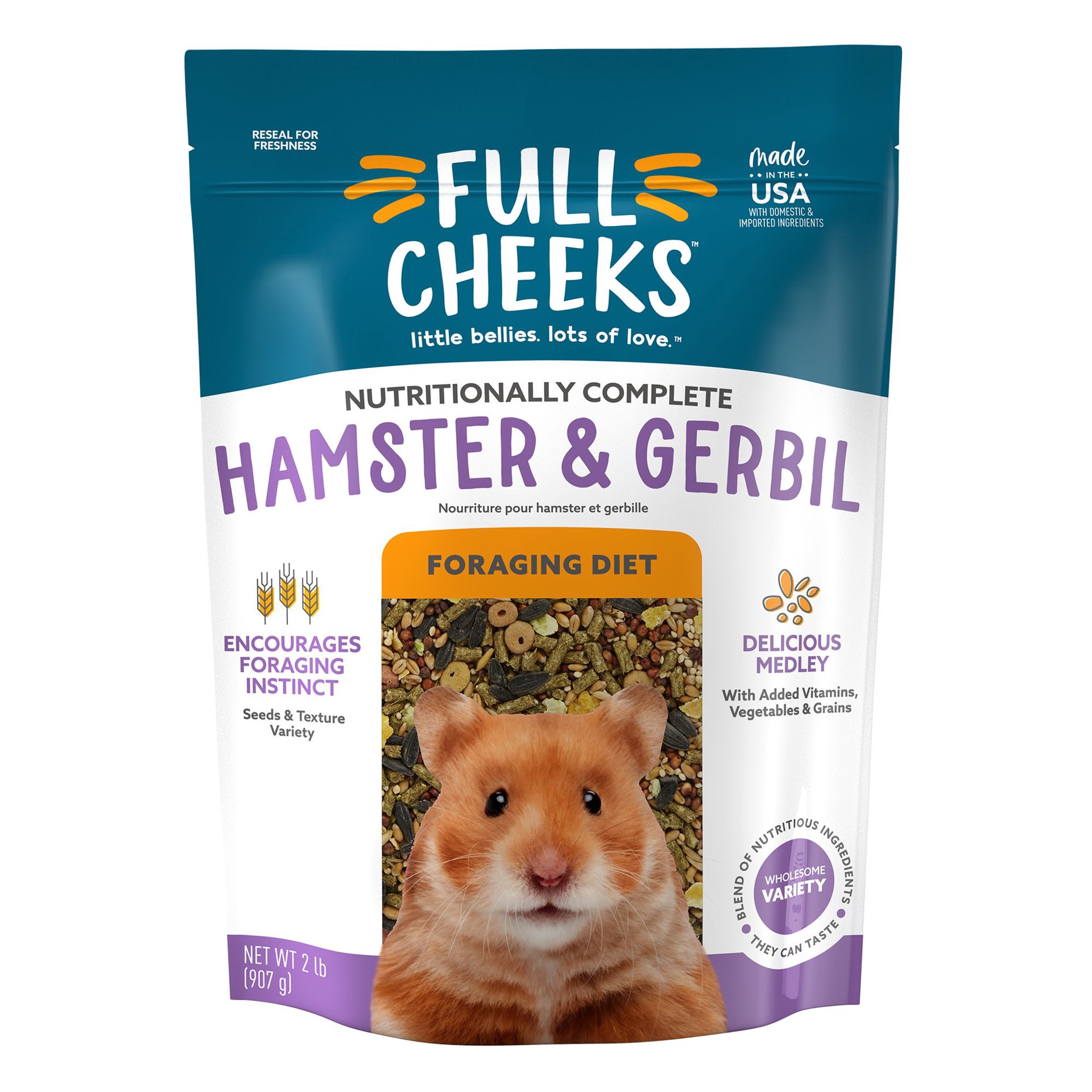 slide 1 of 1, Full Cheeks Hamster & Gerbil Foraging Diet, 2 lb