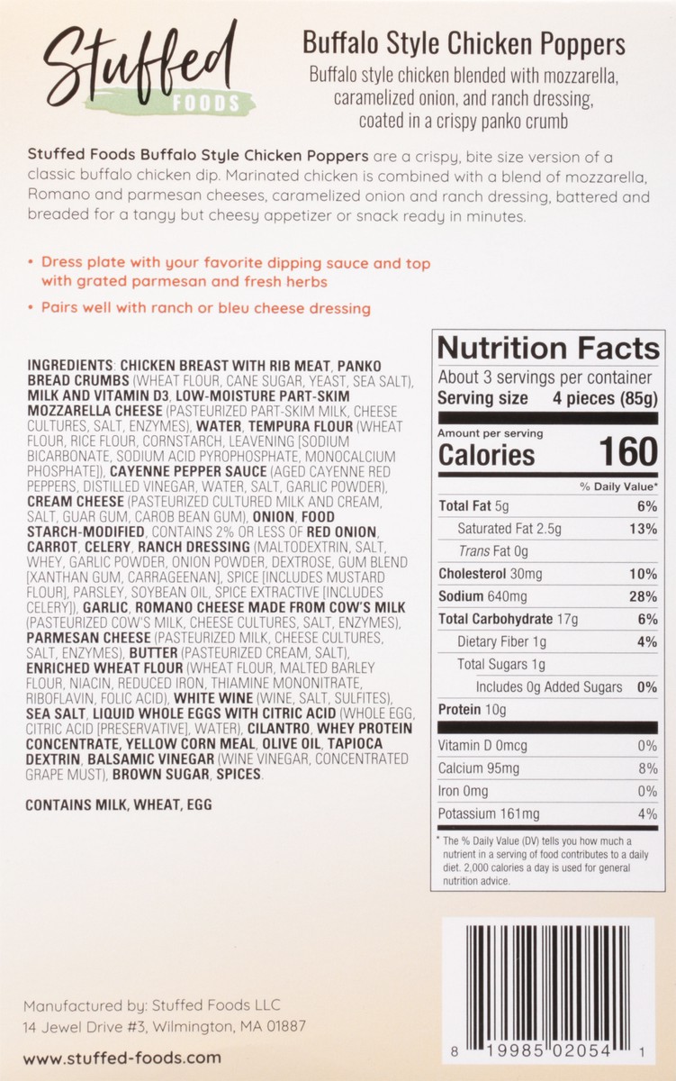 slide 4 of 12, Stuffed Foods Buffalo Style Chicken Poppers 9.75 oz, 9.75 oz