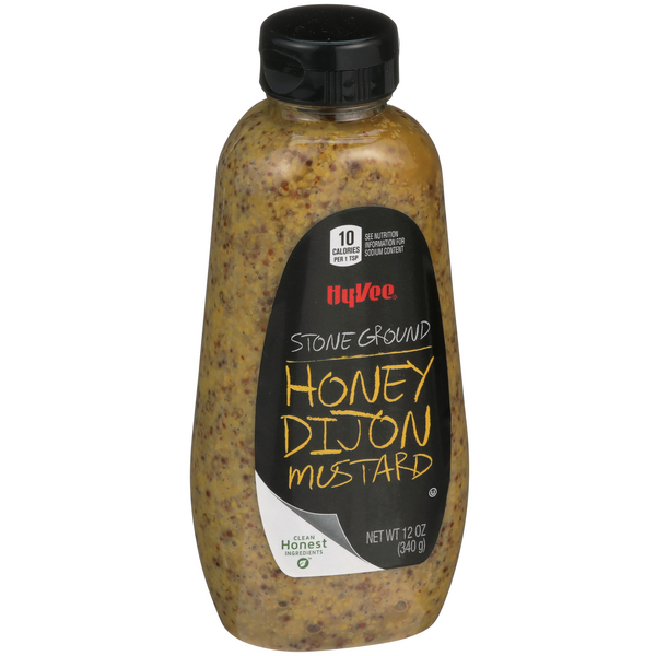 slide 1 of 1, Hy-vee Stone Ground Honey Dijon Mustard, 12 oz