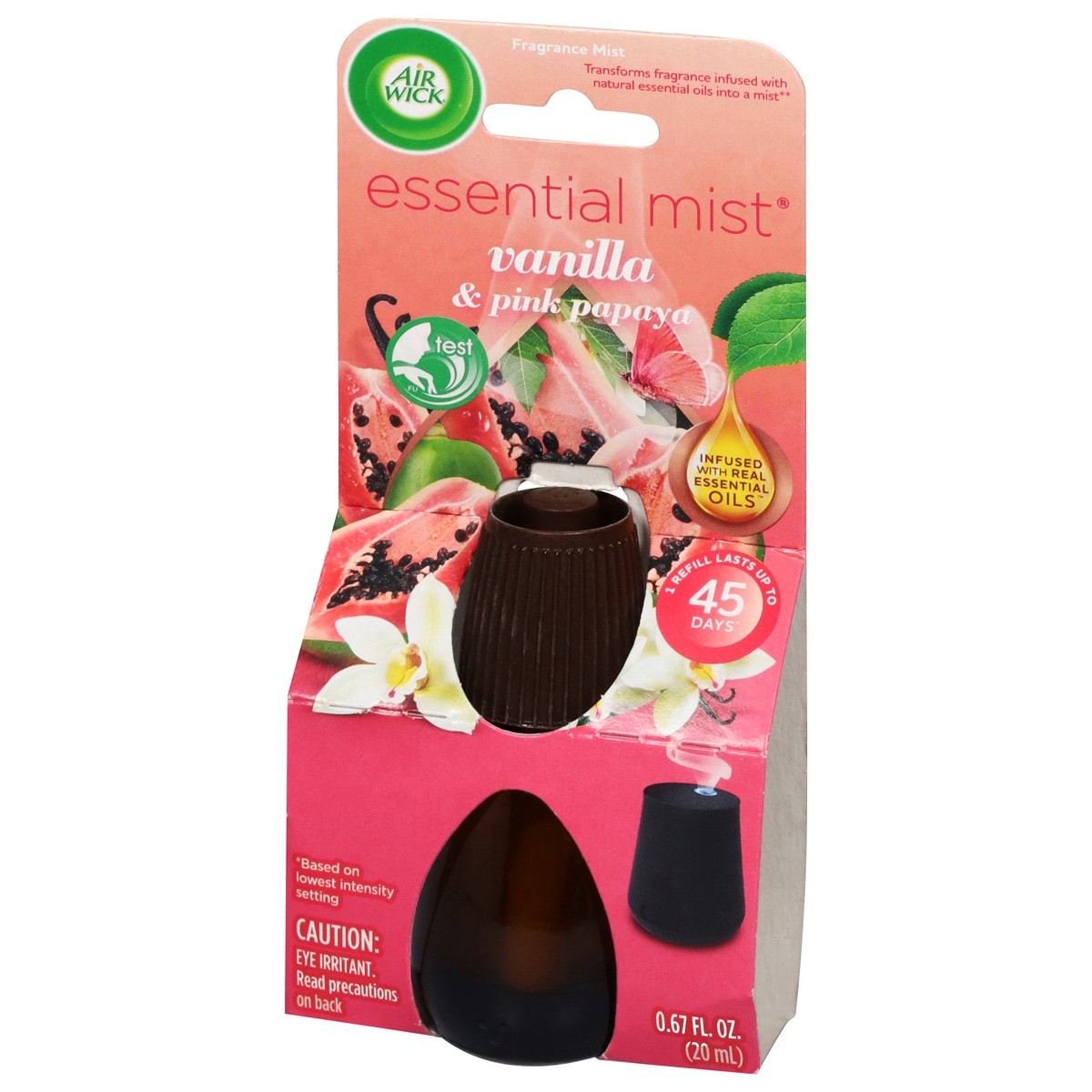 slide 8 of 13, Air Wick Essential Mist Refill, 1 ct, Vanilla and Pink Papaya, Essential Oils Diffuser, Air Freshener, 1 ct