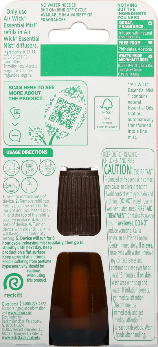 slide 7 of 13, Air Wick Essential Mist Refill, 1 ct, Vanilla and Pink Papaya, Essential Oils Diffuser, Air Freshener, 1 ct