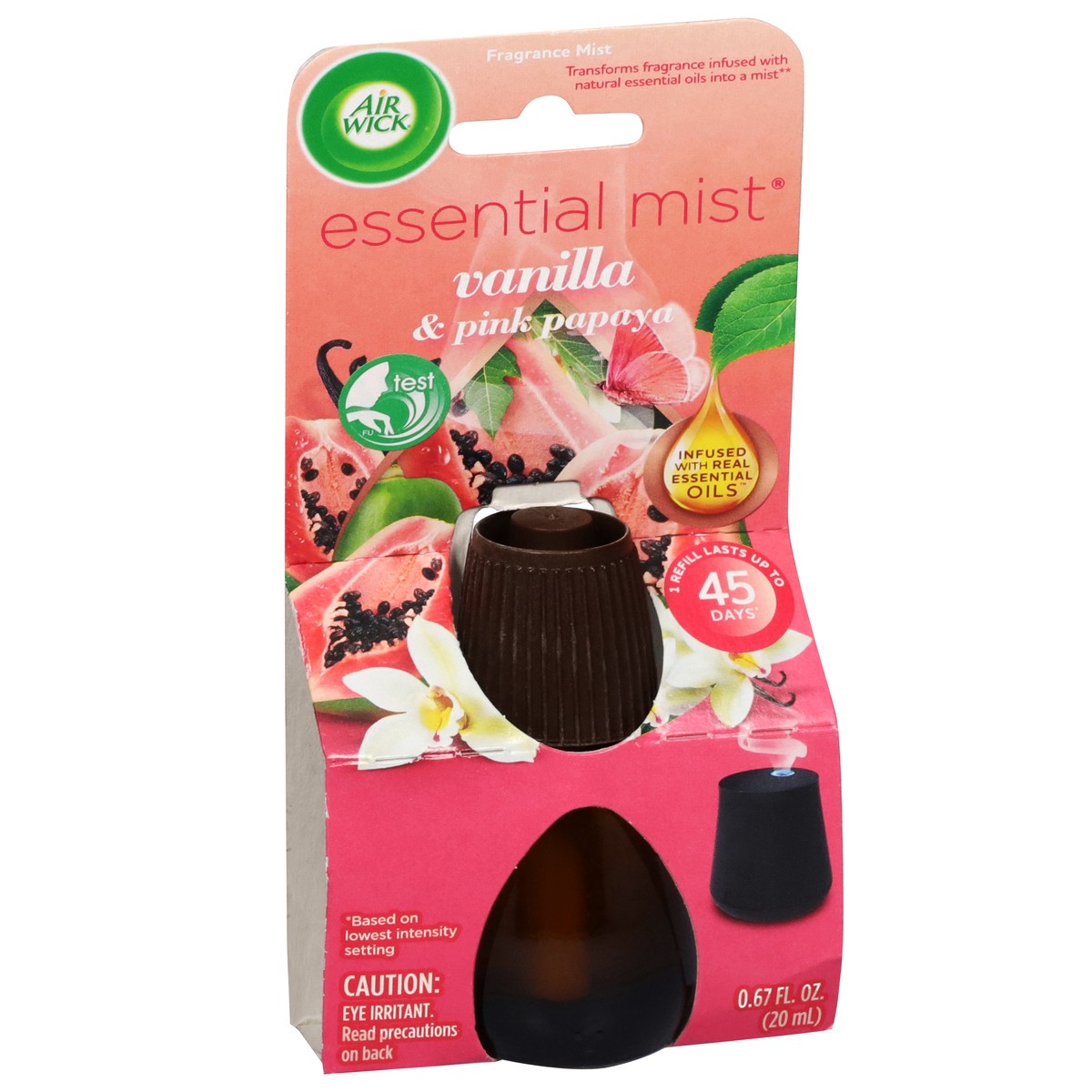 slide 5 of 13, Air Wick Essential Mist Refill, 1 ct, Vanilla and Pink Papaya, Essential Oils Diffuser, Air Freshener, 1 ct