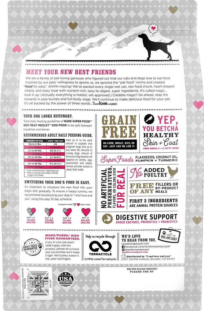 slide 2 of 3, I and Love and You Dog Kibble Red Meat Nude, 5 lb