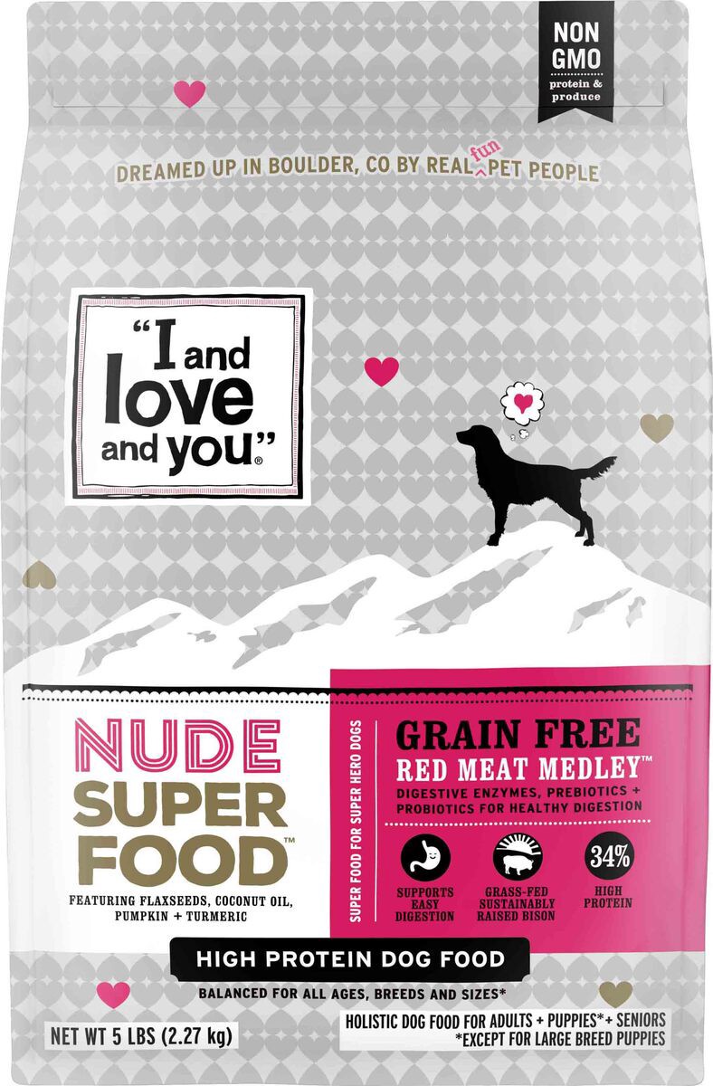 slide 1 of 3, I and Love and You Dog Kibble Red Meat Nude, 5 lb